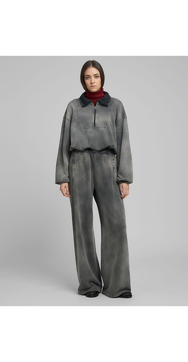 ワイドレッグフリースパンツ